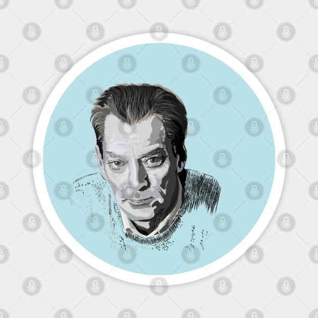 Portrait of Paul Auster Magnet by Slownessi